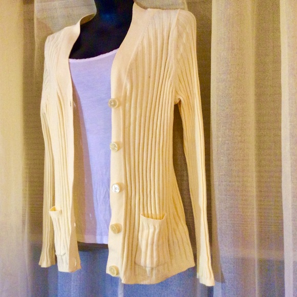 Talbots Sweaters - ✅Cardigan yellow ribbed large